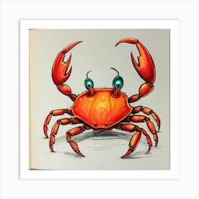 Crab Coloring Page Art Print