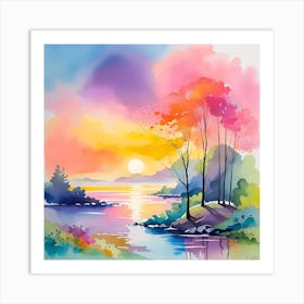 Sunset Painting Art Print