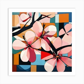 Cubism Art, Abstract sakura 6 Art Print