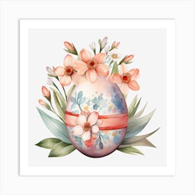 Easter Egg With Flowers 1 Art Print