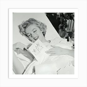 Marilyn Monroe Reading Get Well Card Art Print