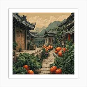 Asian Village 1 Art Print