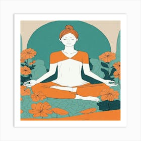 Meditating Woman Art Print