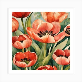 Red Tulips 2 Art Print