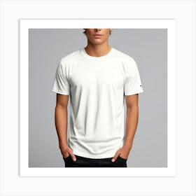 Mock Up Tshirt Blank Plain Cotton Unprinted Simple Minimalist Canvas Customizable Basic (25) Art Print