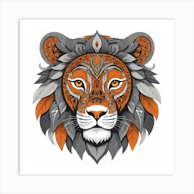 Lion Head 2 Art Print