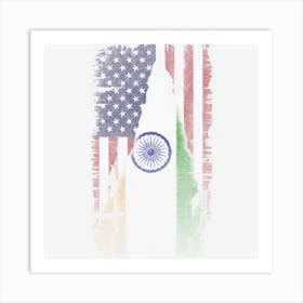 India Us Flag Art Print