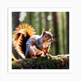 Squirrel In The Forest 9 Art Print