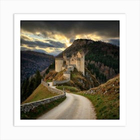 Castle In The Mountains Art Print