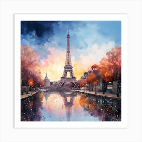 Aqua Autumn: Parisian Symphony Art Print