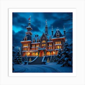 Christmas At The Castle Art Print