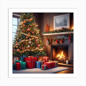 Christmas Tree In The Living Room 99 Art Print