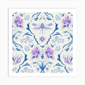 Bohemian Garden - Blue Art Print