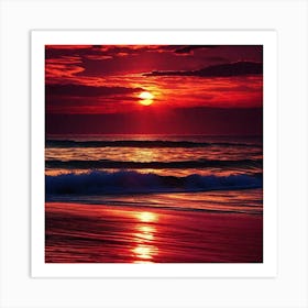 Sunset On The Beach 586 Art Print