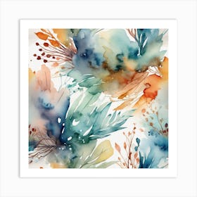 Watercolor Floral Pattern Art Print