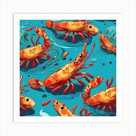 Shrimps In The Water Art Print