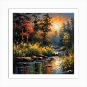 Sunset In The Forest 1 Art Print