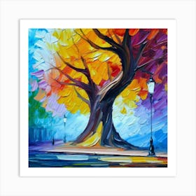 Colorful Tree In The Park oil painting abstract painting art Art Print