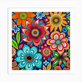 Colorful Flowers 4 Art Print