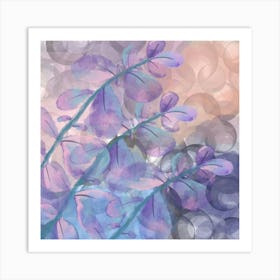 Watercolor Of Purple Flowers Art Print