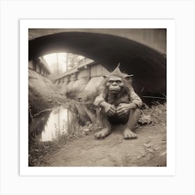 Gnome Under The Bridge Art Print