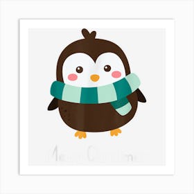 Cute Merry Christmas Penguin Animal Kids Boys Girls Xmas Art Print