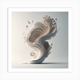 Abstract Paper Sculpture Art Print