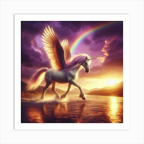 Unicorn With Rainbow 1 Art Print