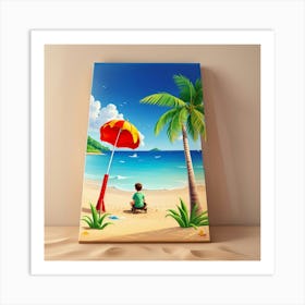 Default On The Beach Mosaic Painting Wall Art 1 Art Print