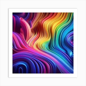 Abstract Rainbow Wavy Background Art Print