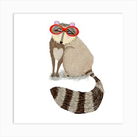 Raccoon wearing Sunglasses Art Print