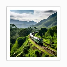 Train Landscape Transportation Mountain Travel Nature Road Railway Railroad Tree Transport (7) Art Print