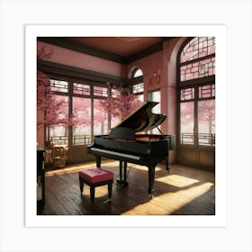 Steinway grand piano in Japanese animated versions of Hellokitty Images cute, cinematic experience, 8k, fantasy art, RPG style 1 Art Print