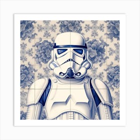 Star Wars Inspired Delft Tile Illustration 4 Art Print