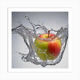 Apple Splashing Water Art Print