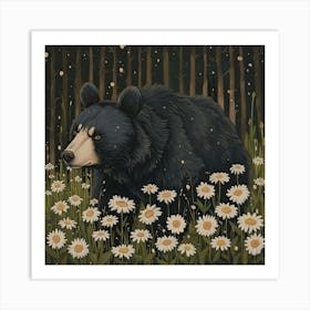 Black Bear Fairycore Painting 1 Art Print