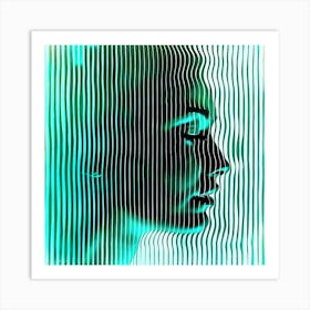 In Thought 3d - Graphic Face Art Print