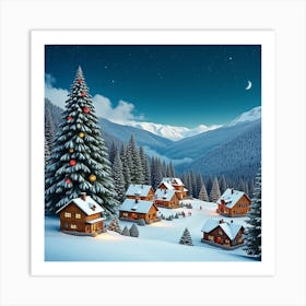 Christmas Village 5 Art Print