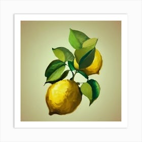 Lemons On A Branch Art Print