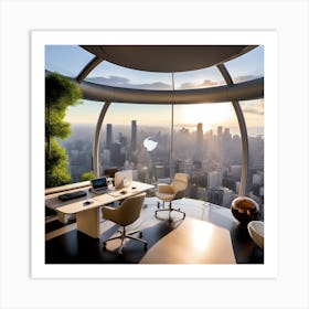 Futuristic Office 14 Art Print