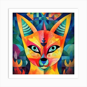 Colorful Fox 1 Art Print