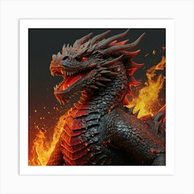 Dragon In Flames 6 Art Print