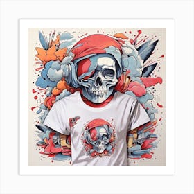 Skull T - Shirt 2 Art Print