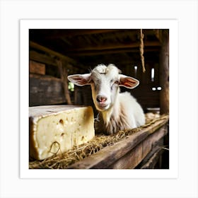 Goat With Cheese Art Print