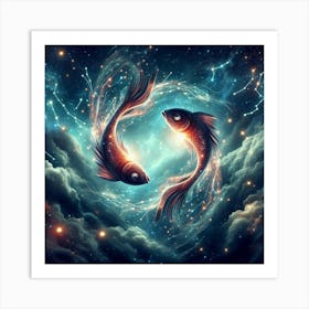 Two Fish In The Sky 2 Art Print