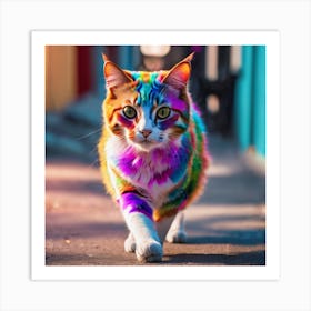 Colorful Cat Art Print