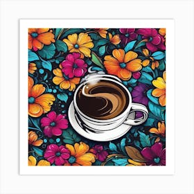 Coffee And Flowers 4 Art Print