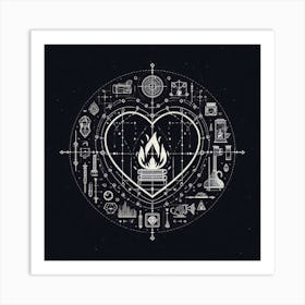 Heart Of Fire 3 Art Print