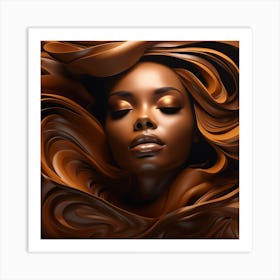 Portrait Of A Woman In Chocolate Art Print