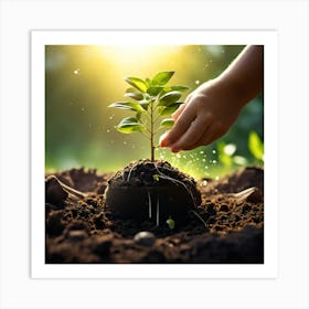 A Small Seed That Grows Into A Large Tree Bearing Fruits Art Print